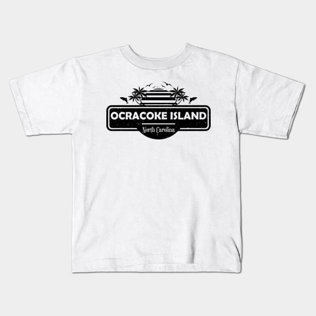 Ocracoke Island Beach North Carolina, Palm Trees Sunset Summer Kids T-Shirt by Jahmar Anderson